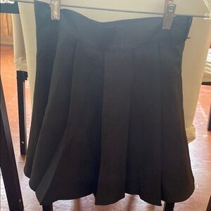 ROMWE Black Skater Mini Skirt Pleated Casual